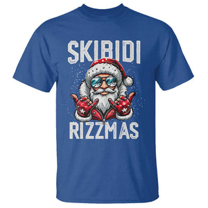 Funny Santa Rizz Christmas T Shirt Skibidi Rizzmas Gen Alpha Slang Cool Santa TS02 Royal Blue Print Your Wear