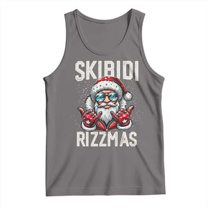 Funny Santa Rizz Christmas Tank Top Skibidi Rizzmas Gen Alpha Slang Cool Santa TS02 Deep Heather Print Your Wear