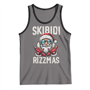 Funny Santa Rizz Christmas Tank Top Skibidi Rizzmas Gen Alpha Slang Cool Santa TS02 Deep Heather Black Print Your Wear