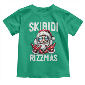 Funny Santa Rizz Christmas Toddler T Shirt Skibidi Rizzmas Gen Alpha Slang Cool Santa TS02 Irish Green Print Your Wear