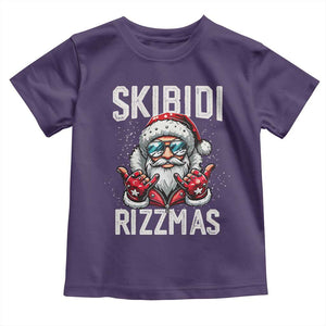 Funny Santa Rizz Christmas Toddler T Shirt Skibidi Rizzmas Gen Alpha Slang Cool Santa TS02 Purple Print Your Wear