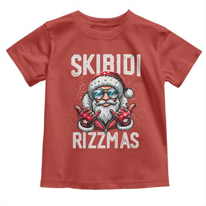 Funny Santa Rizz Christmas Toddler T Shirt Skibidi Rizzmas Gen Alpha Slang Cool Santa TS02 Red Print Your Wear