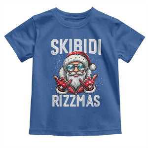 Funny Santa Rizz Christmas Toddler T Shirt Skibidi Rizzmas Gen Alpha Slang Cool Santa TS02 Royal Blue Print Your Wear