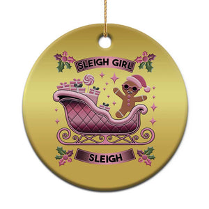 Groovy Pink Xmas Gingerbrad Christmas Ornament Sleigh Girl Sleigh Festive Xmas Holiday Girls TS02 Print Your Wear