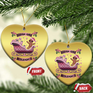 Groovy Pink Xmas Gingerbrad Christmas Ornament Sleigh Girl Sleigh Festive Xmas Holiday Girls TS02 Heart Gold Print Your Wear