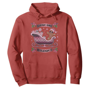 Groovy Pink Christmas Gingerbrad Hoodie Sleigh Girl Sleigh Festive Xmas Holiday Girls TS02 Red Print Your Wear