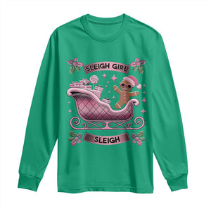 Groovy Pink Christmas Gingerbrad Long Sleeve Shirt Sleigh Girl Sleigh Festive Xmas Holiday Girls TS02 Irish Green Print Your Wear