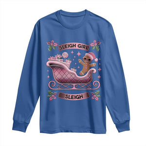 Groovy Pink Christmas Gingerbrad Long Sleeve Shirt Sleigh Girl Sleigh Festive Xmas Holiday Girls TS02 Royal Blue Print Your Wear