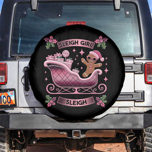 Groovy Pink Christmas Gingerbrad Spare Tire Cover Sleigh Girl Sleigh Festive Xmas Holiday Girls TS02 No hole Black Print Your Wear