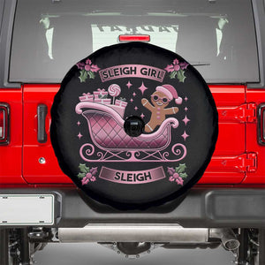 Groovy Pink Christmas Gingerbrad Spare Tire Cover Sleigh Girl Sleigh Festive Xmas Holiday Girls TS02 Black Print Your Wear