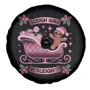 Groovy Pink Christmas Gingerbrad Spare Tire Cover Sleigh Girl Sleigh Festive Xmas Holiday Girls TS02 Print Your Wear