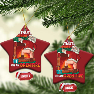 Funny Naughty Santa Christmas Ornament Chestnuts Roasting On An Open Fire Dirty Food Pun Xmas Joke TS02 Star Red Print Your Wear