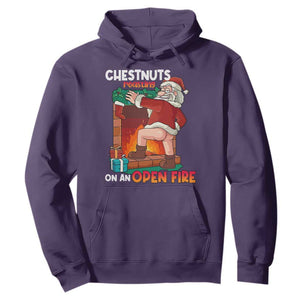 Funny Naughty Santa Hoodie Chestnuts Roasting On An Open Fire Dirty Food Pun Xmas Joke TS02 Purple Print Your Wear