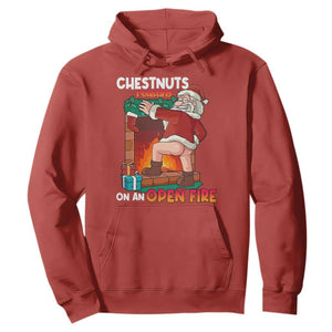 Funny Naughty Santa Hoodie Chestnuts Roasting On An Open Fire Dirty Food Pun Xmas Joke TS02 Red Print Your Wear