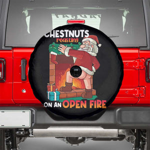 Funny Naughty Santa Spare Tire Cover Chestnuts Roasting On An Open Fire Dirty Food Pun Xmas Joke TS02 Black Print Your Wear