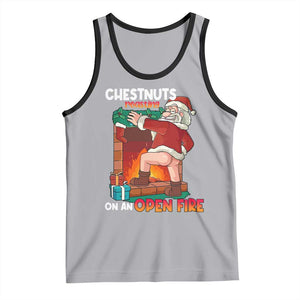 Funny Naughty Santa Tank Top Chestnuts Roasting On An Open Fire Dirty Food Pun Xmas Joke TS02 Athletic Heather Black Print Your Wear