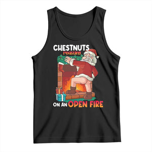 Funny Naughty Santa Tank Top Chestnuts Roasting On An Open Fire Dirty Food Pun Xmas Joke TS02 Black Print Your Wear