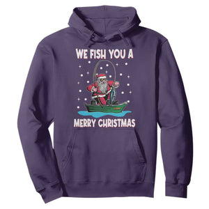 Santa Christmas Boat Fishing Hoodie We Fish You A Merry Xmas Fisherman TS02 Purple Print Your Wear