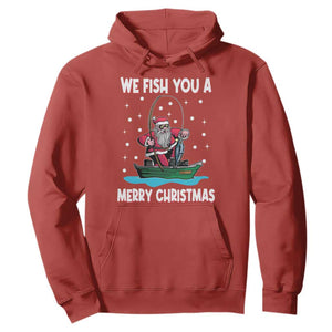 Santa Christmas Boat Fishing Hoodie We Fish You A Merry Xmas Fisherman TS02 Red Print Your Wear