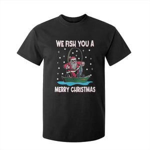 Santa Christmas Boat Fishing T Shirt For Kid We Fish You A Merry Xmas Fisherman TS02 Black Print Your Wear