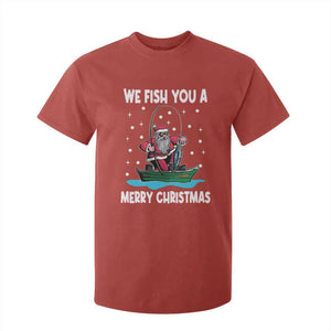 Santa Christmas Boat Fishing T Shirt For Kid We Fish You A Merry Xmas Fisherman TS02 Red Print Your Wear