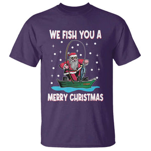 Santa Christmas Boat Fishing T Shirt We Fish You A Merry Xmas Fisherman TS02 Purple Print Your Wear