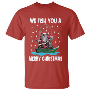 Santa Christmas Boat Fishing T Shirt We Fish You A Merry Xmas Fisherman TS02 Red Print Your Wear