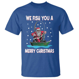 Santa Christmas Boat Fishing T Shirt We Fish You A Merry Xmas Fisherman TS02 Royal Blue Print Your Wear