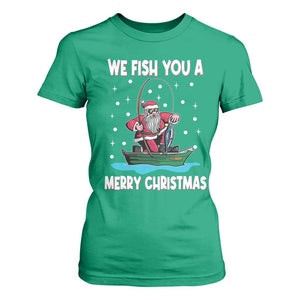 Santa Christmas Boat Fishing T Shirt For Women We Fish You A Merry Xmas Fisherman TS02 Irish Green Print Your Wear