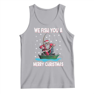 Santa Christmas Boat Fishing Tank Top We Fish You A Merry Xmas Fisherman TS02 Athletic Heather Print Your Wear