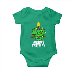 Christmas Gamer Baby Onesie Merry Critmas D20 RPG Gaming Xmas Tree TS02 Irish Green Print Your Wear