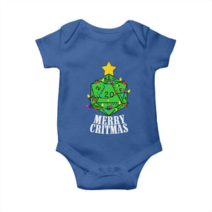 Christmas Gamer Baby Onesie Merry Critmas D20 RPG Gaming Xmas Tree TS02 Royal Blue Print Your Wear