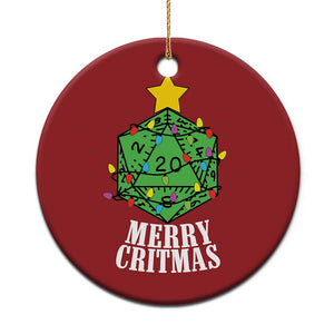 Xmas Gamer Christmas Ornament Merry Critmas D20 RPG Gaming Xmas Tree TS02 Print Your Wear