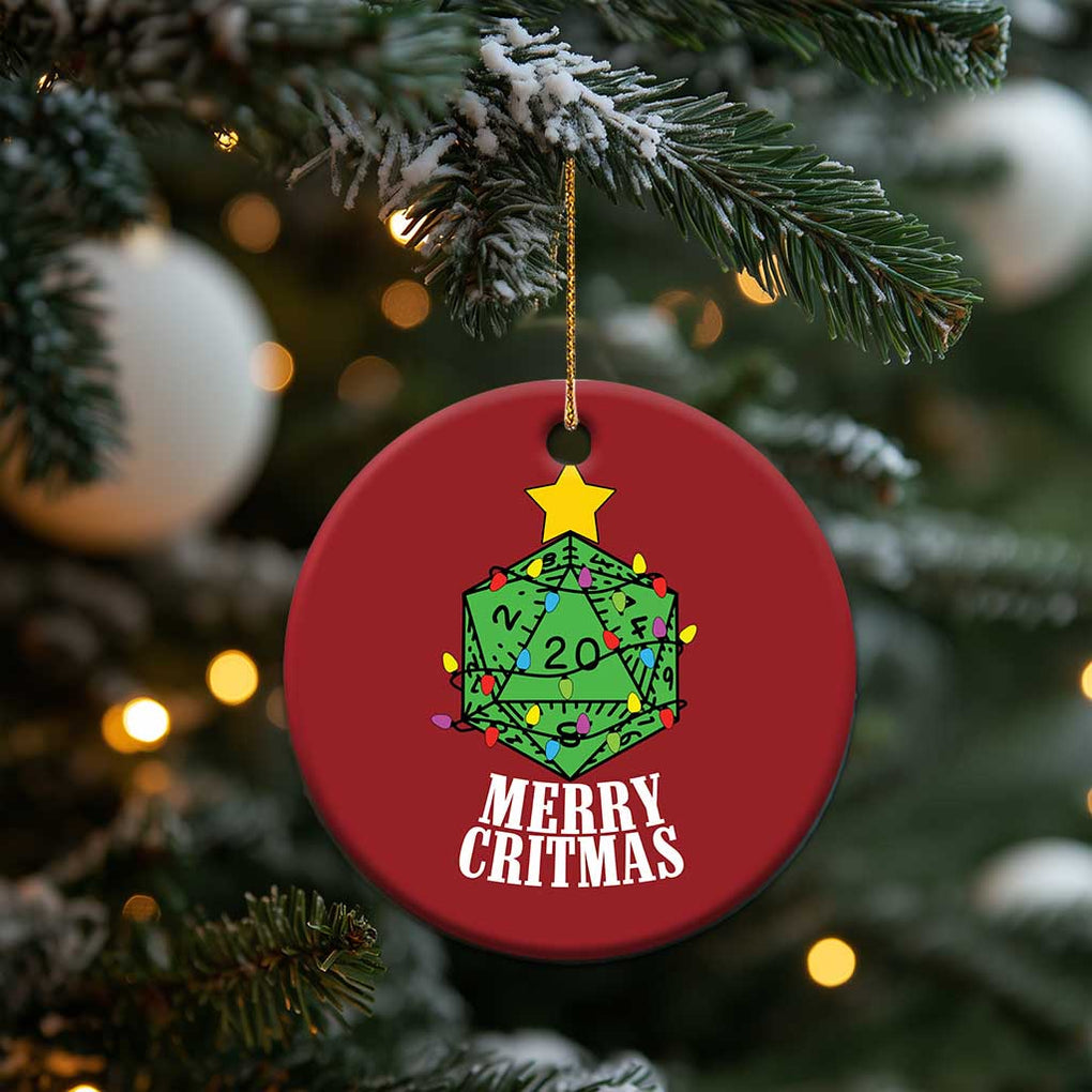 Xmas Gamer Christmas Ornament Merry Critmas D20 RPG Gaming Xmas Tree TS02 Print Your Wear