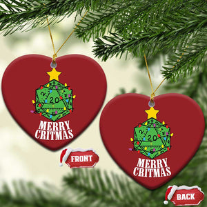 Xmas Gamer Christmas Ornament Merry Critmas D20 RPG Gaming Xmas Tree TS02 Heart Red Print Your Wear