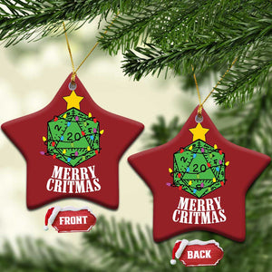 Xmas Gamer Christmas Ornament Merry Critmas D20 RPG Gaming Xmas Tree TS02 Star Red Print Your Wear