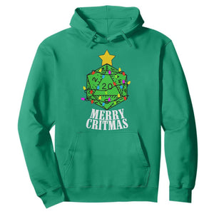 Christmas Gamer Hoodie Merry Critmas D20 RPG Gaming Xmas Tree TS02 Irish Green Print Your Wear