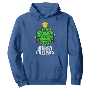 Christmas Gamer Hoodie Merry Critmas D20 RPG Gaming Xmas Tree TS02 Royal Blue Print Your Wear