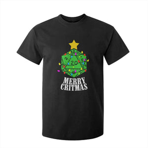 Christmas Gamer T Shirt For Kid Merry Critmas D20 RPG Gaming Xmas Tree TS02 Black Print Your Wear