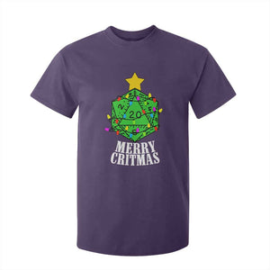 Christmas Gamer T Shirt For Kid Merry Critmas D20 RPG Gaming Xmas Tree TS02 Purple Print Your Wear