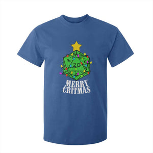 Christmas Gamer T Shirt For Kid Merry Critmas D20 RPG Gaming Xmas Tree TS02 Royal Blue Print Your Wear