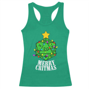 Christmas Gamer Racerback Tank Top Merry Critmas D20 RPG Gaming Xmas Tree TS02 Irish Green Print Your Wear