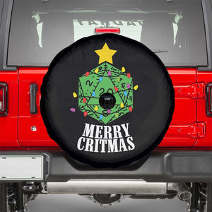 Christmas Gamer Spare Tire Cover Merry Critmas D20 RPG Gaming Xmas Tree TS02 Black Print Your Wear