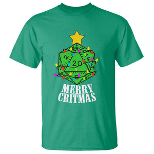 Christmas Gamer T Shirt Merry Critmas D20 RPG Gaming Xmas Tree TS02 Irish Green Print Your Wear