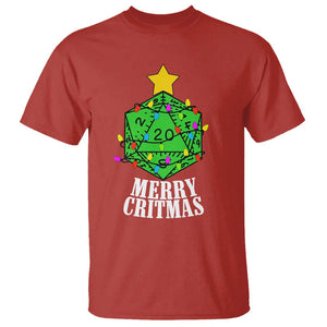 Christmas Gamer T Shirt Merry Critmas D20 RPG Gaming Xmas Tree TS02 Red Print Your Wear