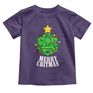 Christmas Gamer Toddler T Shirt Merry Critmas D20 RPG Gaming Xmas Tree TS02 Purple Print Your Wear