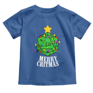 Christmas Gamer Toddler T Shirt Merry Critmas D20 RPG Gaming Xmas Tree TS02 Royal Blue Print Your Wear