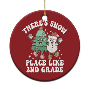 XmasTeacher Christmas Ornament Theres Snow Place Like 2nd Grade Merry Xmas Retro Groovy TS02 Print Your Wear