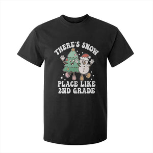 Christmas Teacher T Shirt For Kid Theres Snow Place Like 2nd Grade Merry Xmas Retro Groovy TS02 Black Print Your Wear