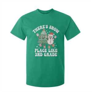 Christmas Teacher T Shirt For Kid Theres Snow Place Like 2nd Grade Merry Xmas Retro Groovy TS02 Irish Green Print Your Wear